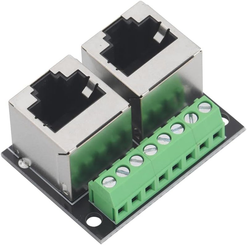 Teansic 2PCS RJ45 Ethernet Dual Female Terminal Breakout Board,3.5mm Pitch 8Pin RJ45 Screw Connector Network Adapter Terminal(Vertical Socket) - Image 5